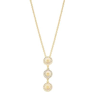 Lund Marguerit Collier I Forgyldt Sølv - 42 Cm