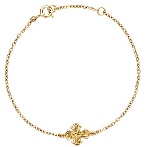 Armbånd 8 Kt Guld Med Dagmarkors - 16 Og 18 Cm