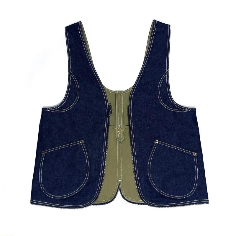 Tote Vest Denim  Olive - X-small